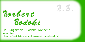 norbert bodoki business card